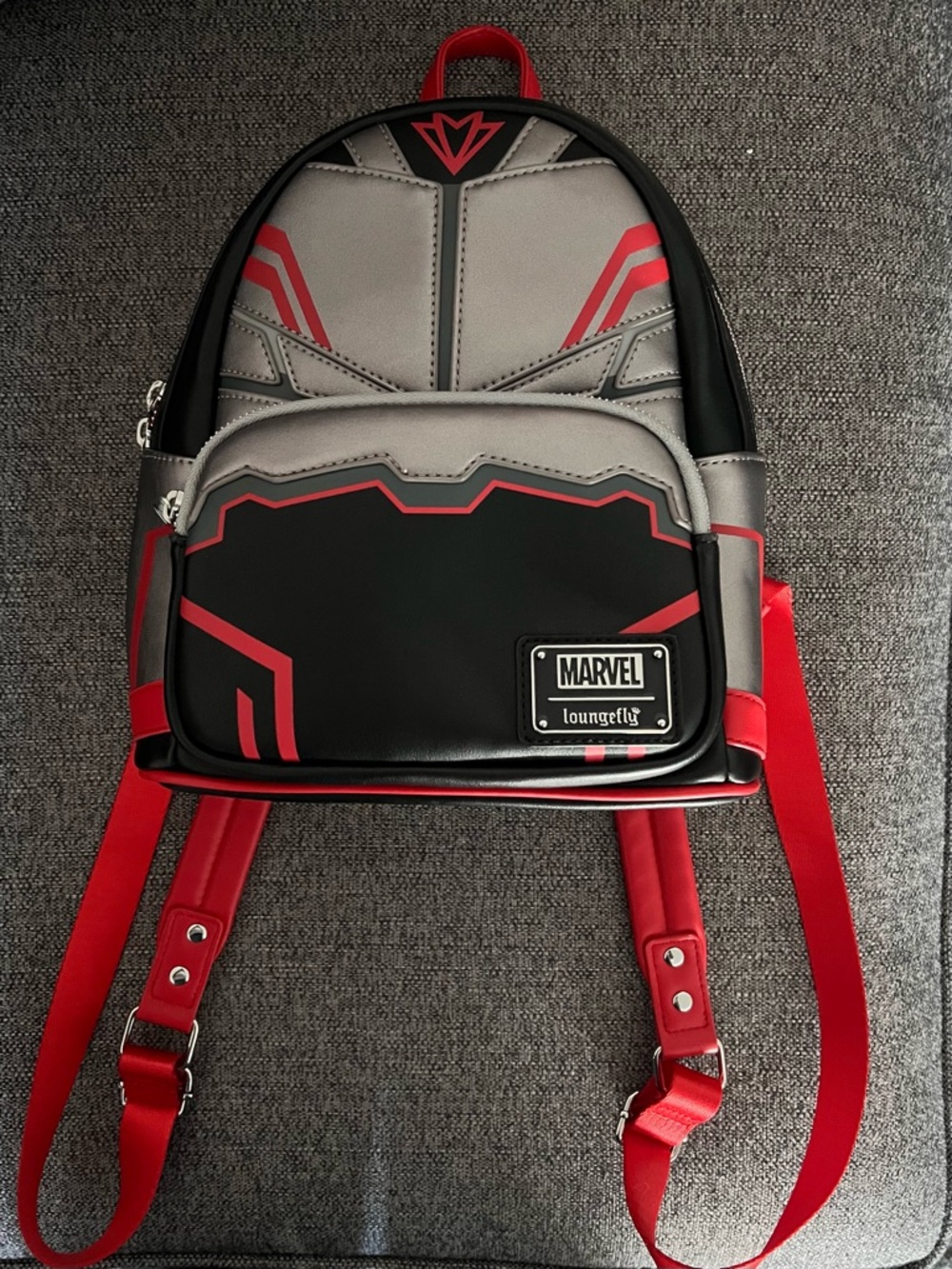 Loungefly Black, Gray & Red Marvel-Inspired Backpack